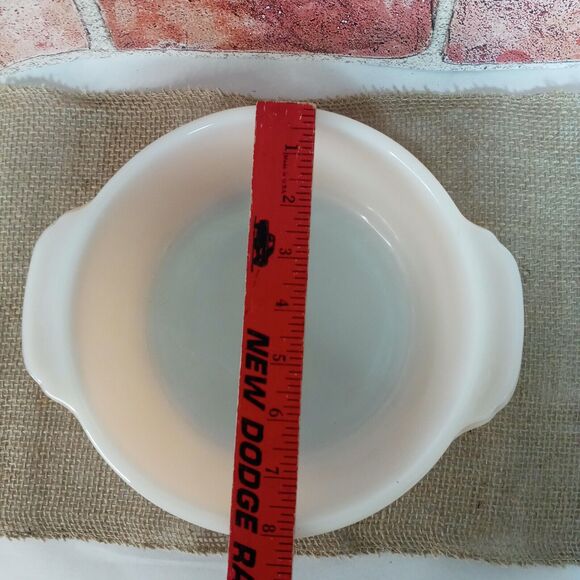 Anchor Hocking Fire King Casserole Baking Dish Milk Glass Vintage Peach Luster - Picture 8 of 11
